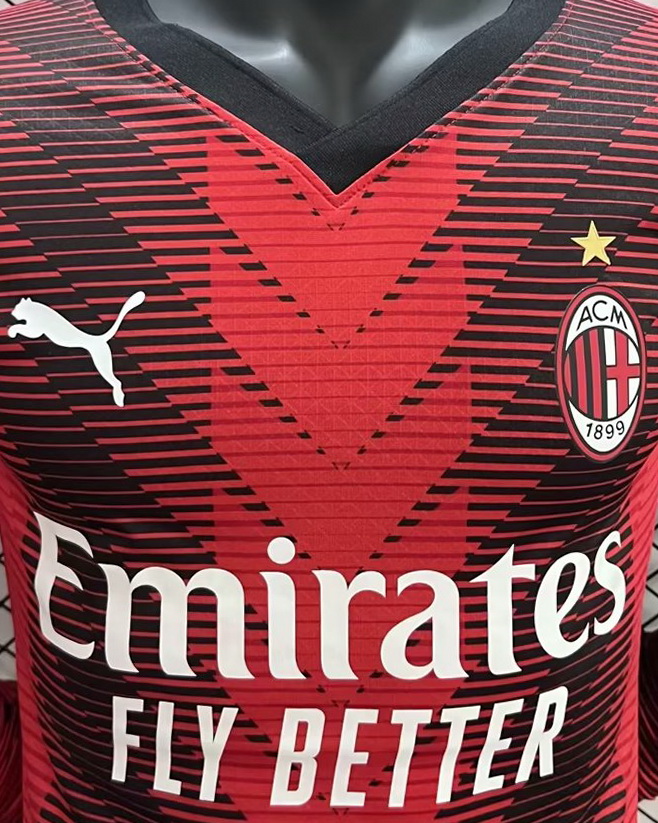 AC Milan 2023/24 Home Long Sleeve Jersey (Player Version)