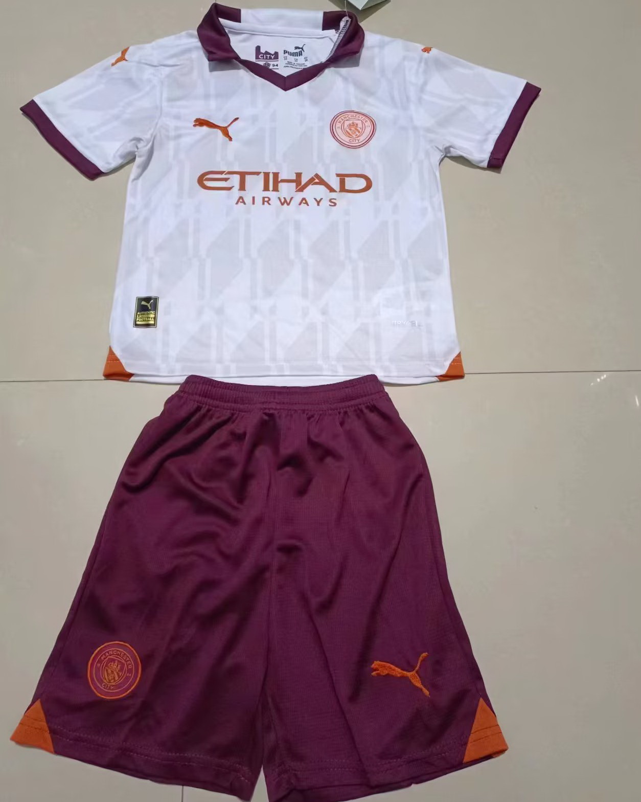 Kid Manchester City 2023/24 Away Soccer Kit