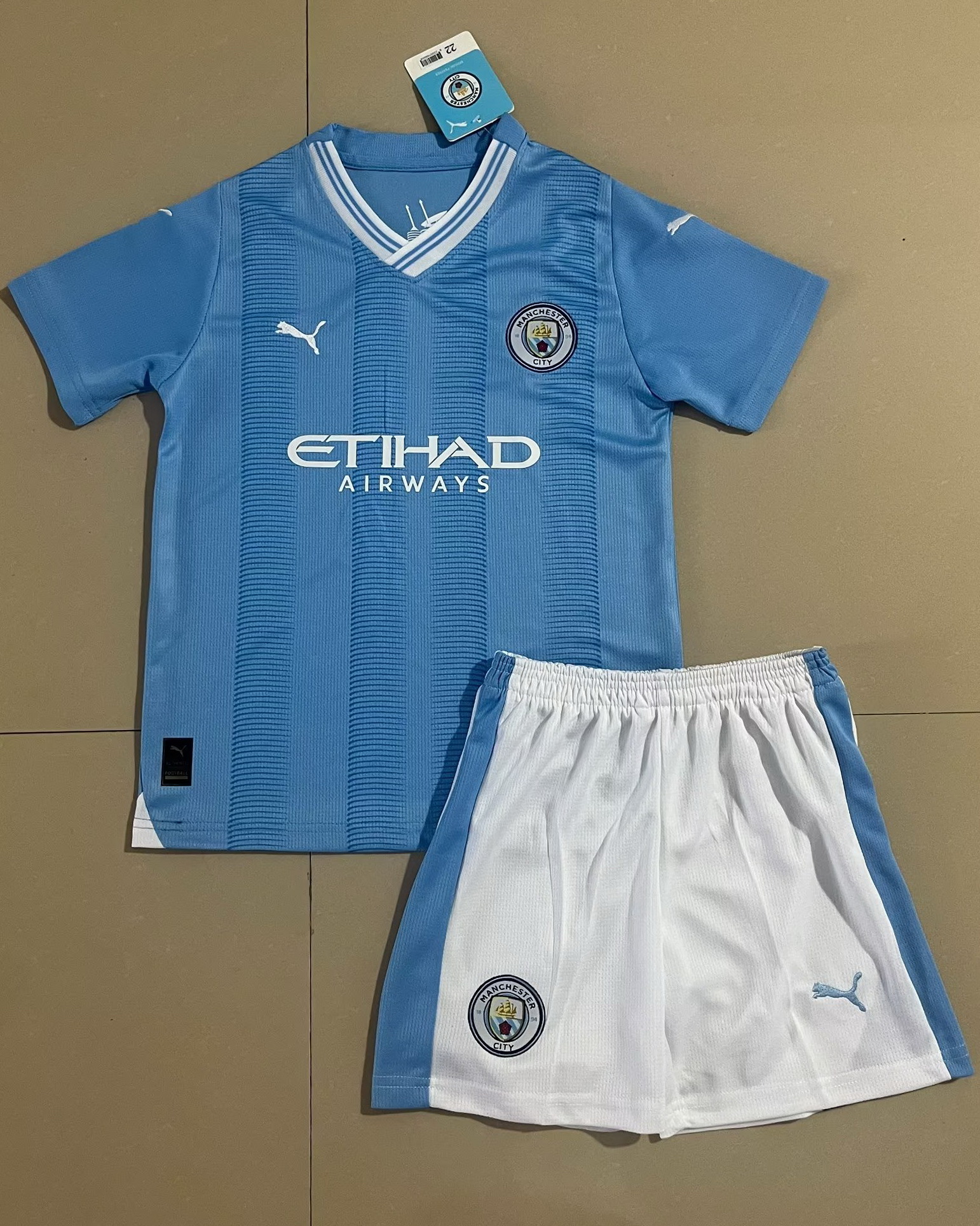 Kid Manchester City 2023/24 Home Soccer Kit