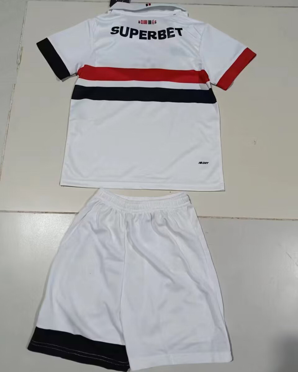 Kid Sao Paulo 2024/25 Home Soccer Jersey Kit