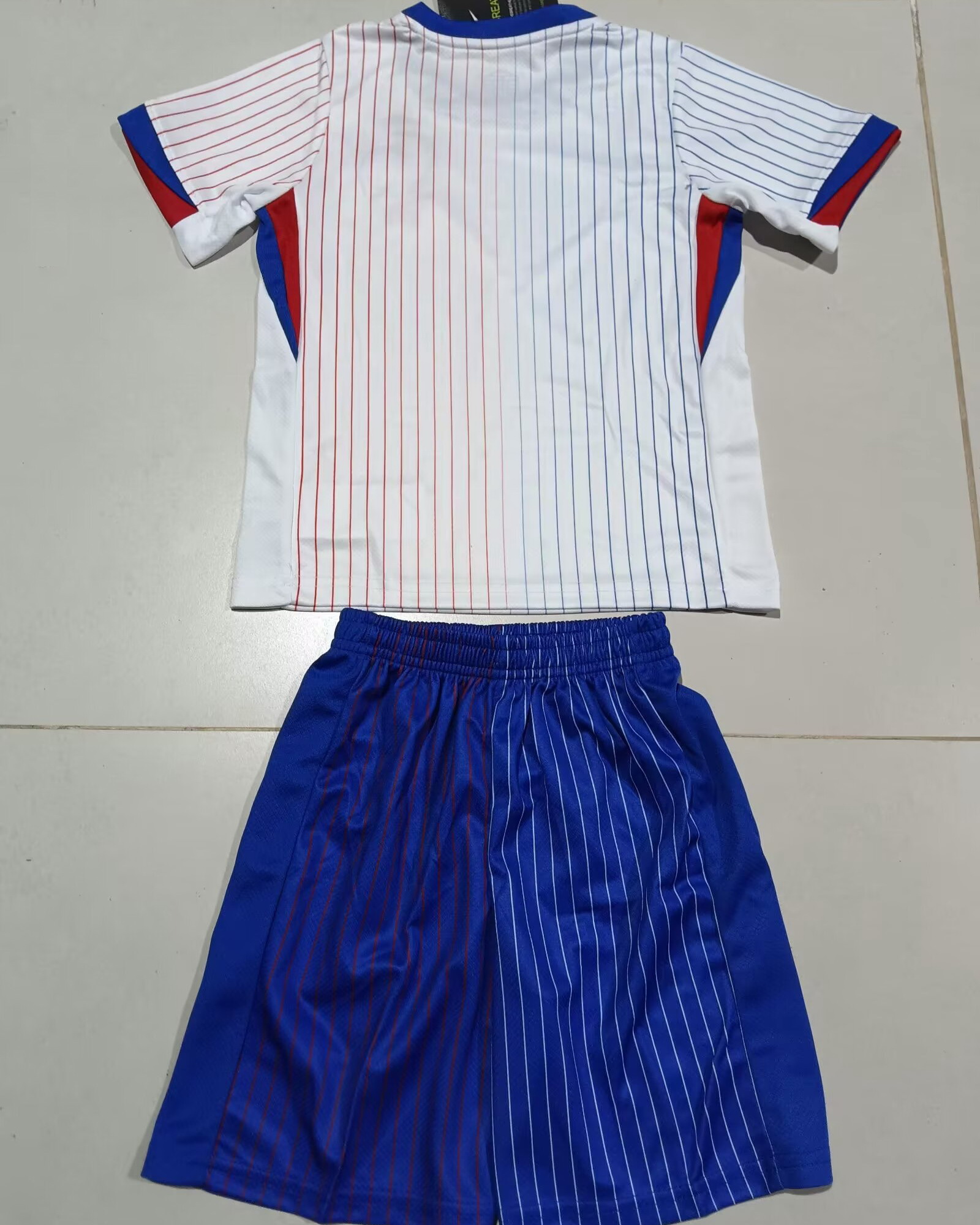 Kid France 2024 European Cup Away White Soccer Jersey Kit