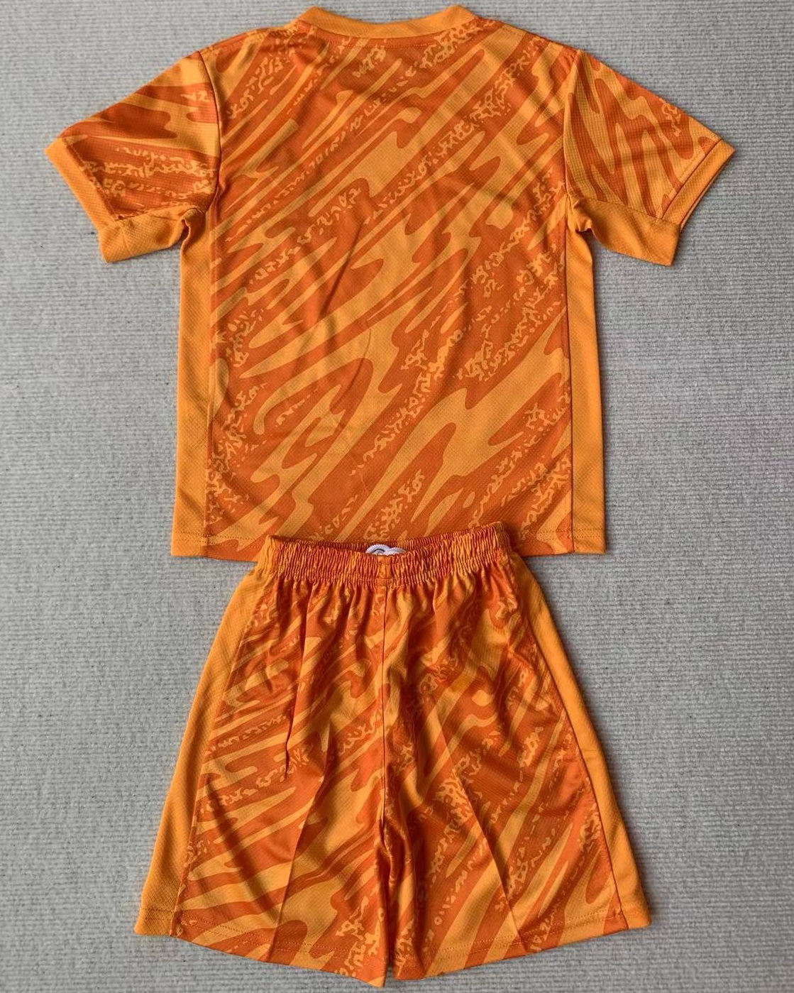 Kid France 2024 European Cup Goalkeeper Orange Jersey Kit