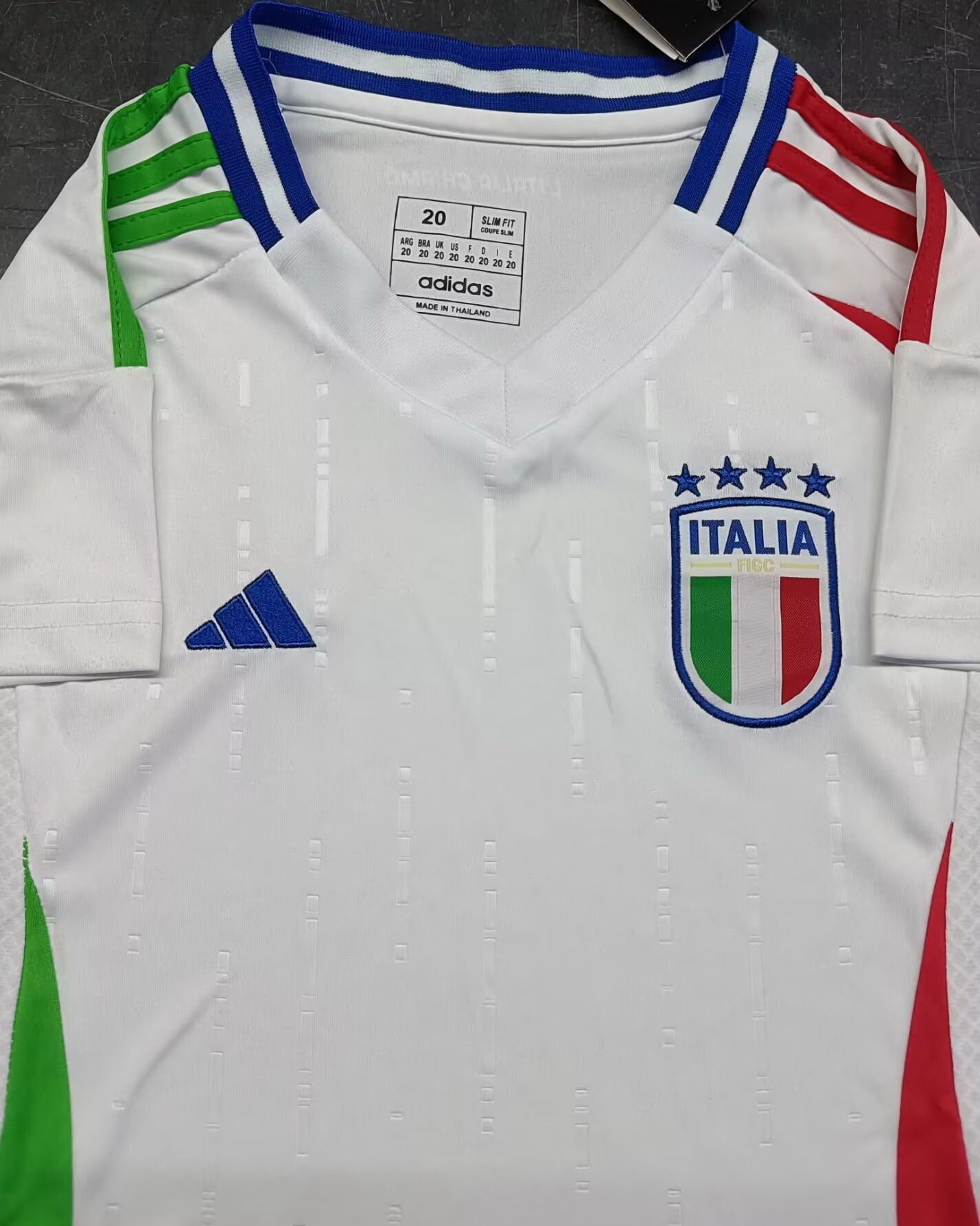 Kid Italy 2024 European Cup Away White Soccer Jersey Kit