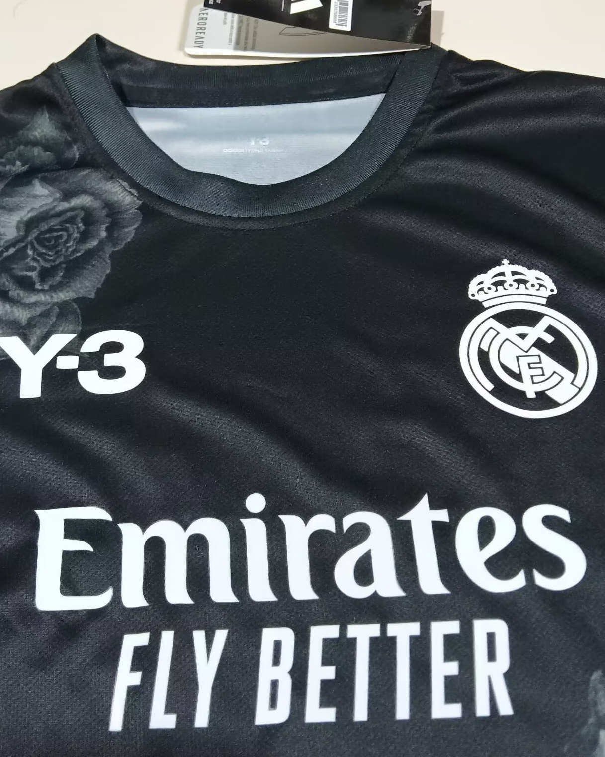 Kid Real Madrid 2024/25 Special Y3 Rose Black Soccer Jersey Kit