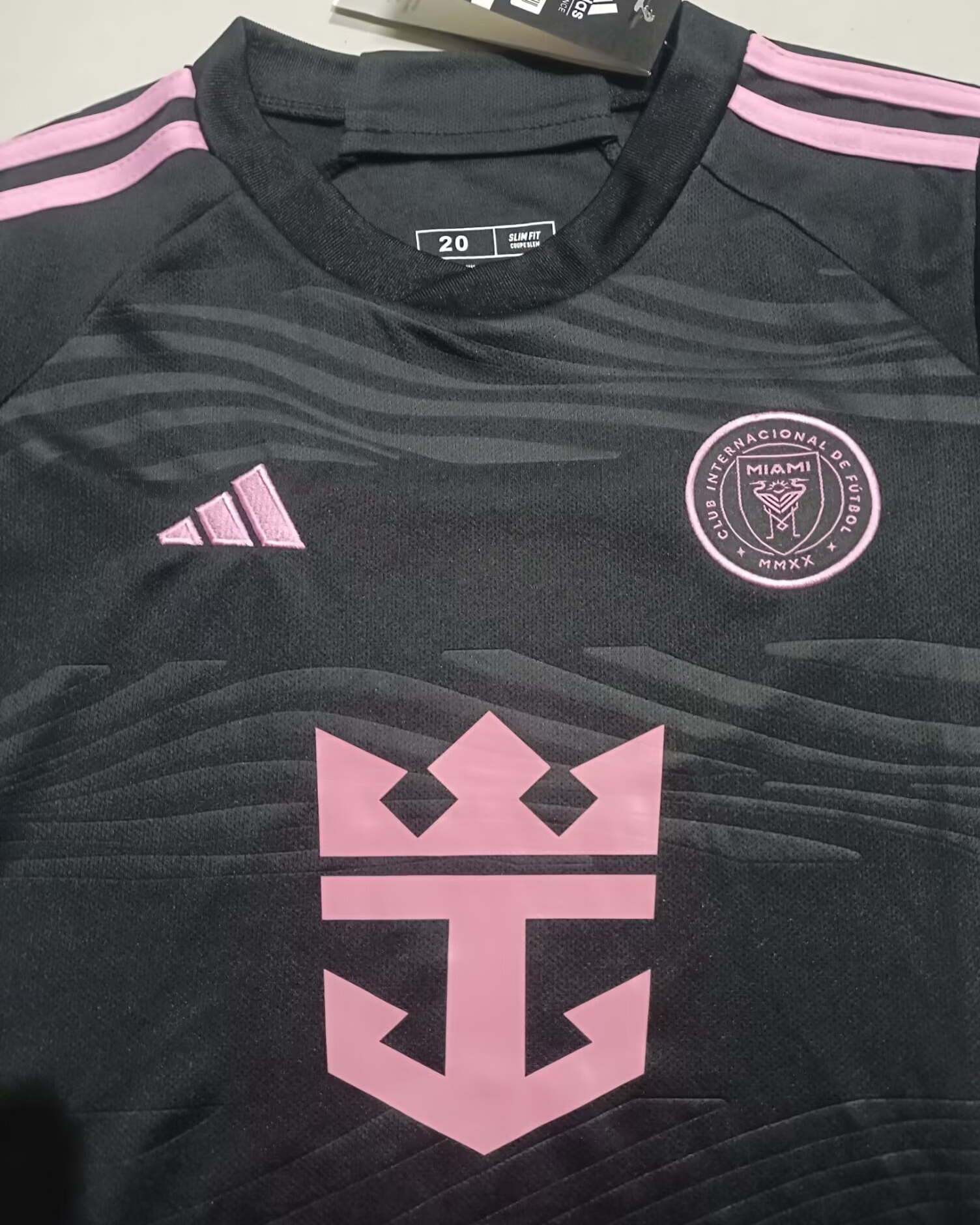 Kid Inter Miami 2024/25 Away Black/Pink Soccer Jersey Kit