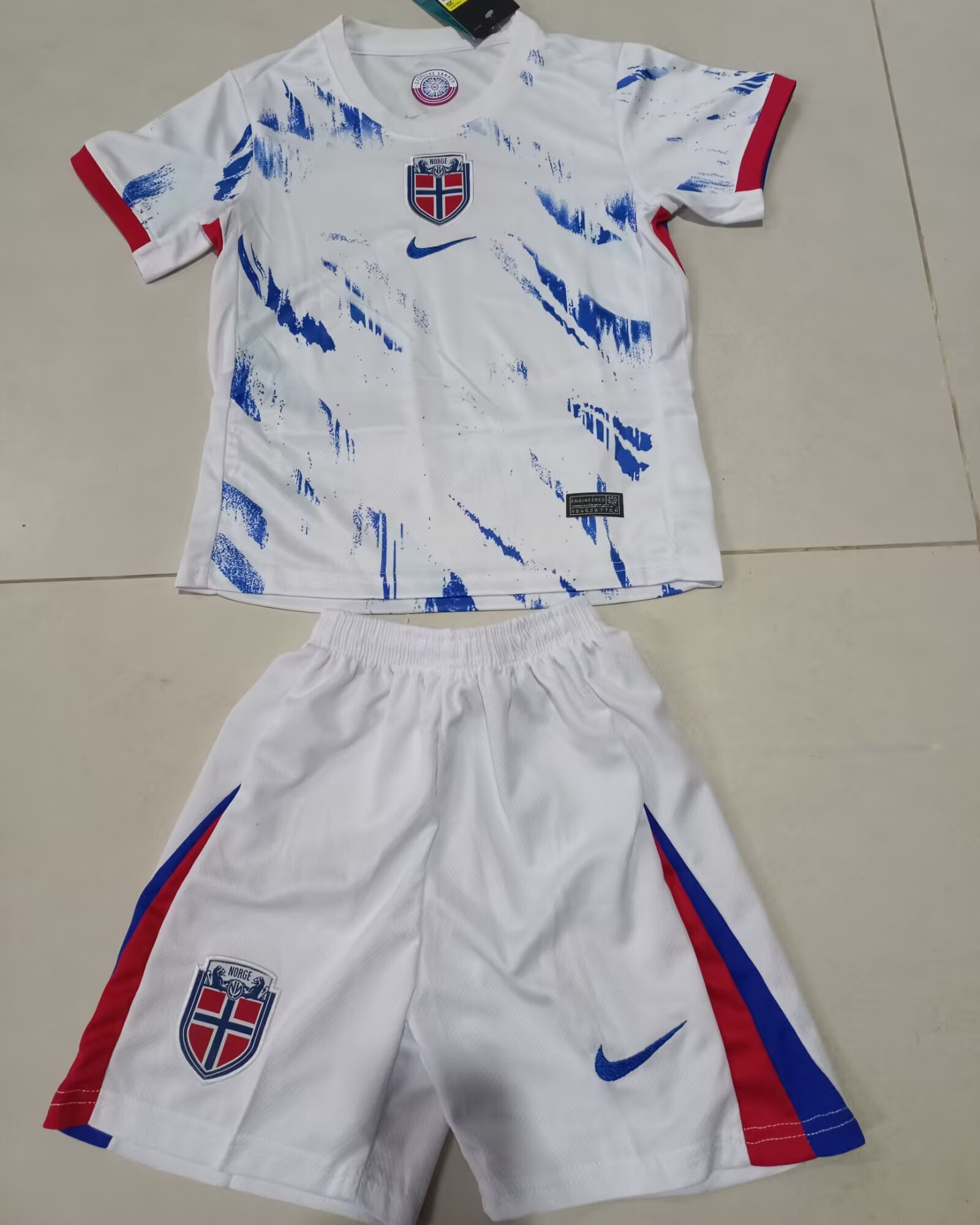 Kid Norway 2024/25 Away White Soccer Jersey Kit