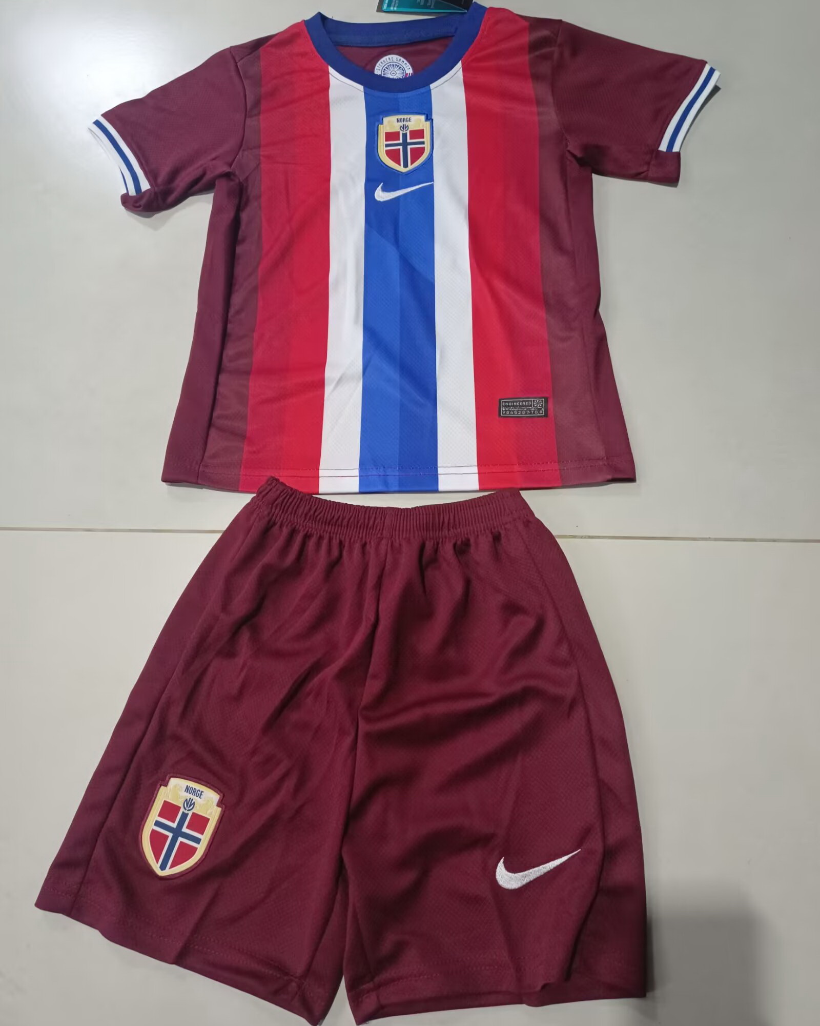 Kid Norway 2024/25 Home Soccer Jersey Kit