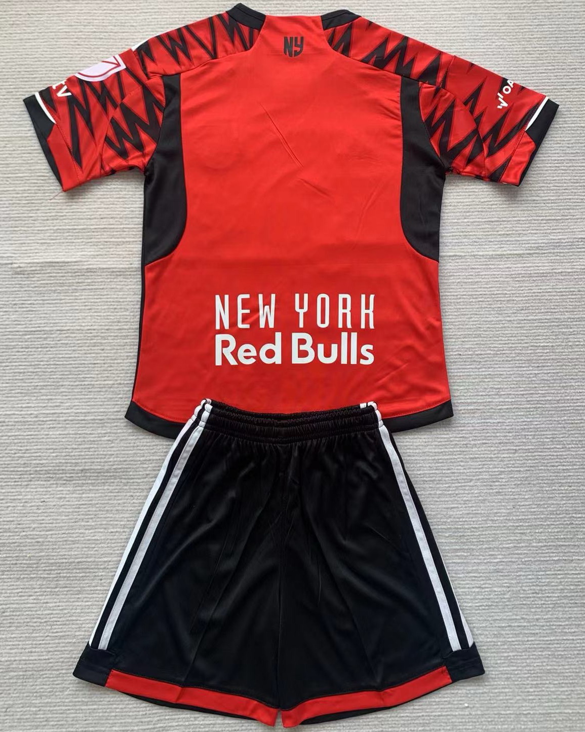 Kid New York Red Bulls 2024/25 Home Soccer Jersey Kit