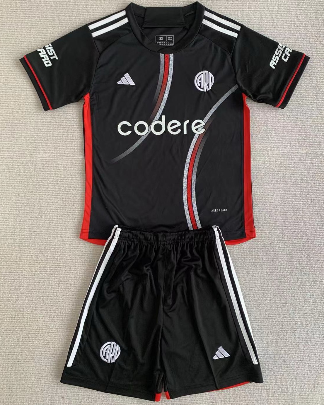 Kid River Plate 2024/25 Third Black Soccer Jersey Kit