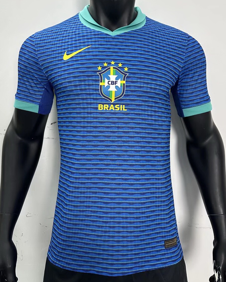 Brazil 2024/25 Away Blue Soccer Jersey (Player Version)