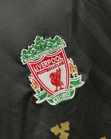 Liverpool 2009/10 Away Black Soccer Jersey