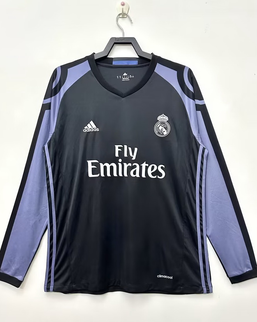 Real Madrid 2016/17 Third Black Long Sleeve Jersey