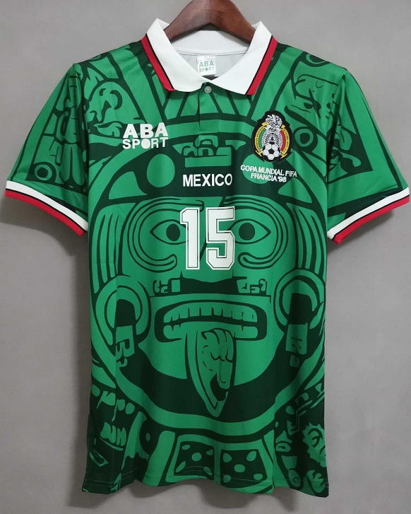 Mexico 1998 Home Green Soccer Jersey