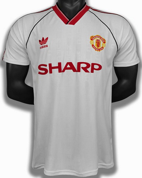Manchester United 1988/90 Away White Jersey