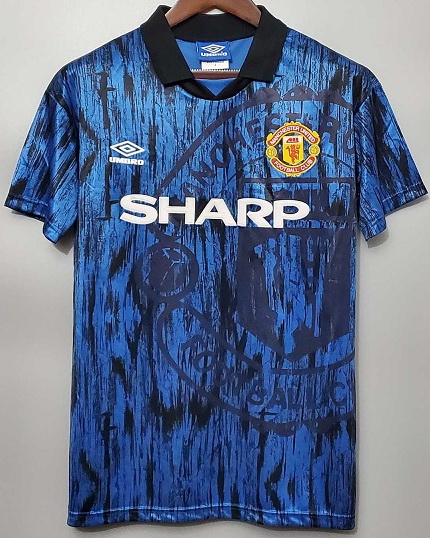 Manchester United 1992/93 Away Blue Jersey